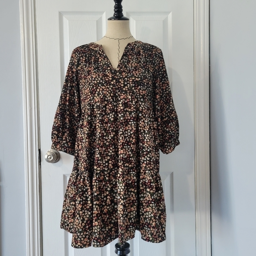 Entro Floral Long sleeve Mini Dress